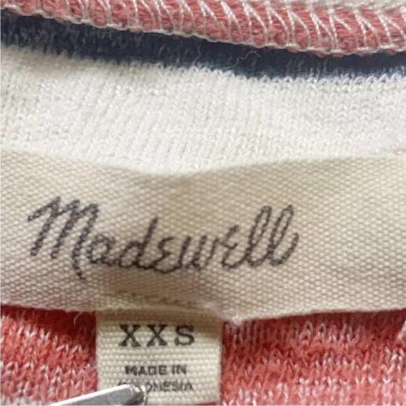 Madewell Skyline Stripe V-Neck Tee Shirt Size XXSmall Short Sleeve - Picture 2 of 6